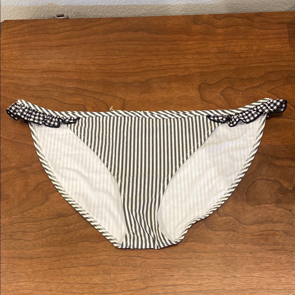 Aerie Black and White Striped Bikini Bottom NWT